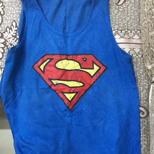 Men's Blue Superman Graphic Printed Vest