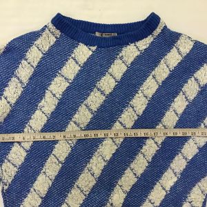 Blue+white Pullover Fits M/L