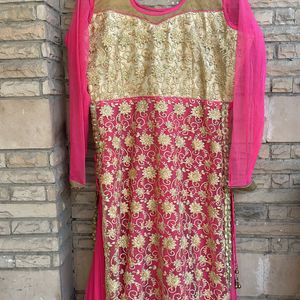 Heavy Work Anarkali Suit With Dupatta And Pajami