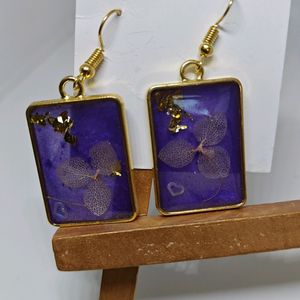 Resin Earrings Purple Colour