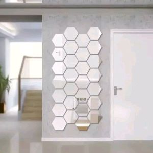 Hexagon Mirror Wall Stickers (20 Pack)