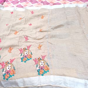 Cotton Linen Saree