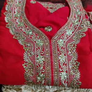 Beautiful Red Suit With Dupatta