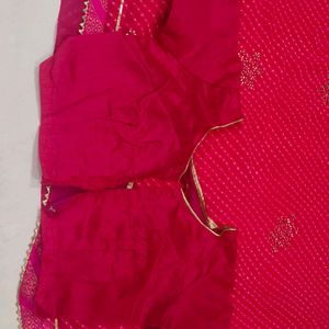 Motna Pink Saree With Blouse