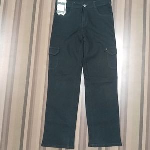 Q-54 Size 30 Cargo Straight Women Denim Jeans