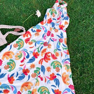 Pinteresty Halterneck Neck Maxi Floral Dress