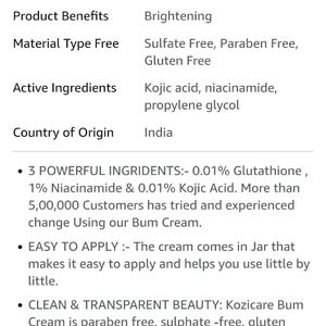 Free Bum Cream With 2 Kozicare Face Wash