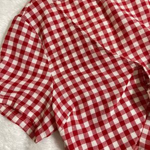 Shein Red Gingham Top