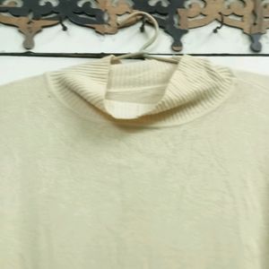 Cream Turtle Neck Tshirt