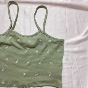 Green Lounge Wear Crop Top