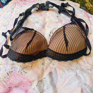 Luxury Black Bra With Net