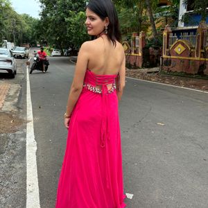 Pink Backless Gown