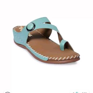 Roadster Sea Green And Beige Textured One Toe Flat