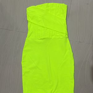 Neon Green Mini Dress - XS SIZE