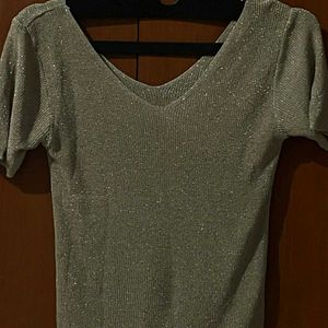 Sparkly Party Wear Aesthetic Sage Green Top