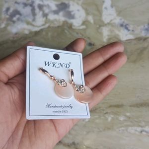 Rose Gold Plated Korean Earrings For Girls