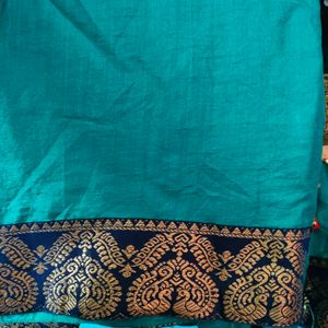 Peacock Printed Saree Without Blouse