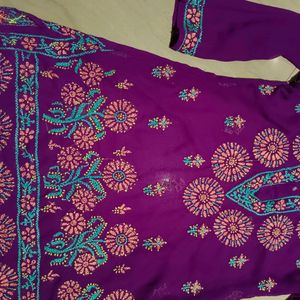 Purple Chikankari Kurti For Navratri 🎉🎊