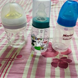 Set Of 3 Baby Milk Feeding Bottles