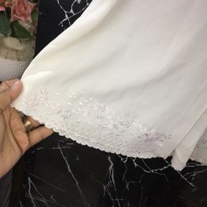 Chinese Embroidery Off White Shirt For Women