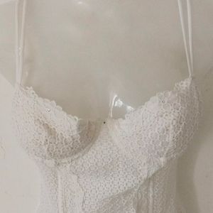 WHITE SEXY LACE CORSET