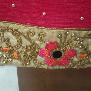 PINK HEAVY SAREE FOR COINS