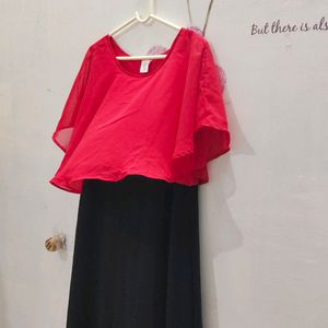 New Beautiful Black & Red Gown