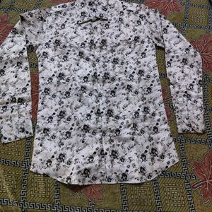 Elegant White Floral Print Shirt for men