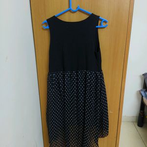 Black Polka High Low Dress