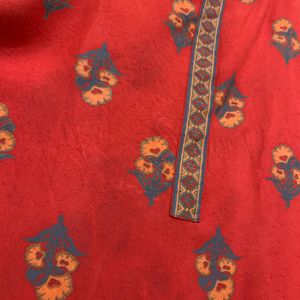 Red Kurta And Plazo Set For Women