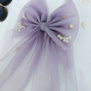 Lavender Bow With Pearls