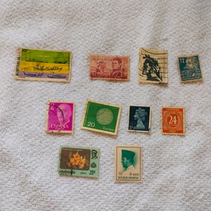 Old 10 Foreign Stamps