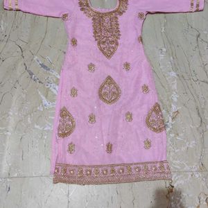 Pink Ethnic Georgette 3 Piece Suit