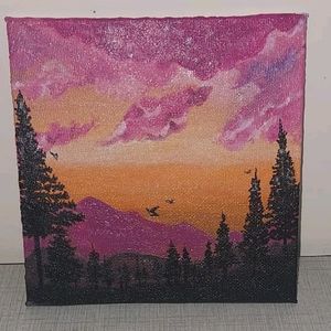 mini canvas acrylic painting