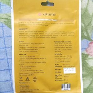 Zivame Sheet Mask Rose Saffron & Retinol Pack Of 3