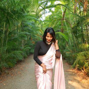 A Rose Gold Satin Saree