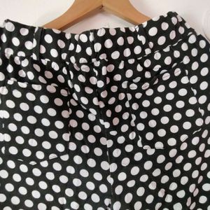 Polka Dot Print Pajama For Women, Black, 32