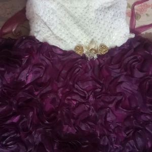 Purple Rose Velvet Frock