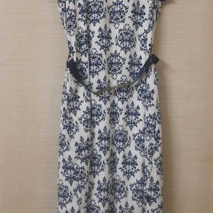 Blue Color Dress with belt from 109F