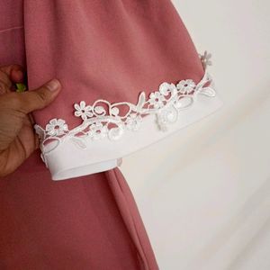 Rose Bodycon With Bell Sleeves