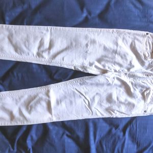 High Waist White Jeans Women (30)