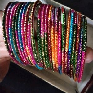 Multicolour Metal Bangles 2 Dozen