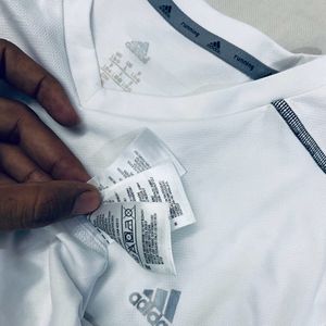 Adidas Unisex White Long Sleeve T-shirt