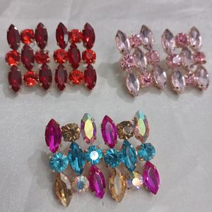 Korean Glassstone Statement Earrings