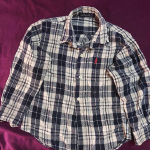 Boys Vintage Plaid Flannel Shirt