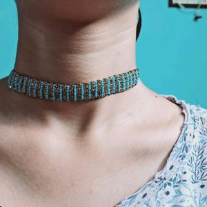 Ethnic Blue Neck Choker