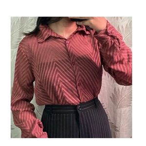 Women's sheer striped shirt