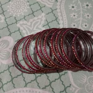 Maroon Colour Bangle ( Set Of 12)