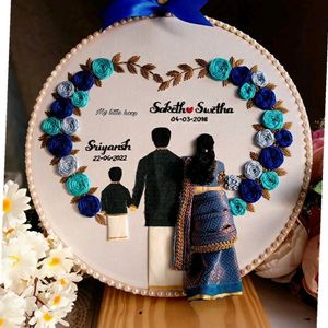 Embroidery hoop of family