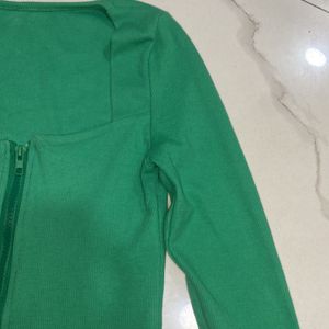 corset cropped top green